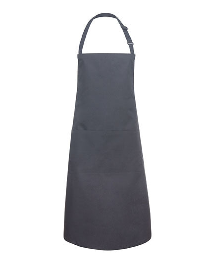 Latzschürze Basic mit Tasche und Schnalle in Anthracite (ca. Pantone 7540C), Größe 75 x 90 cm