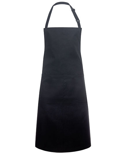 Latzschürze Basic mit Tasche und Schnalle in Black (ca. Pantone 419C), Größe 75 x 90 cm