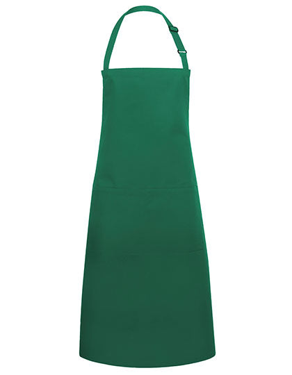 Latzschürze Basic mit Tasche und Schnalle in Forest Green (ca. Pantone 554C), Größe 75 x 90 cm