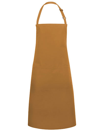Latzschürze Basic mit Tasche und Schnalle in Mustard (ca. Pantone 146C), Größe 75 x 90 cm