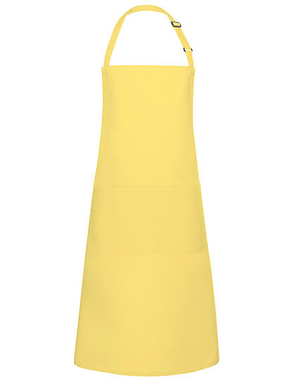 Latzschürze Basic mit Tasche und Schnalle in Sun Yellow (ca. Pantone 127C), Größe 75 x 90 cm
