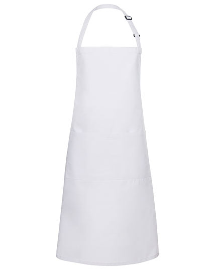 Latzschürze Basic mit Tasche und Schnalle in White, Größe 75 x 90 cm