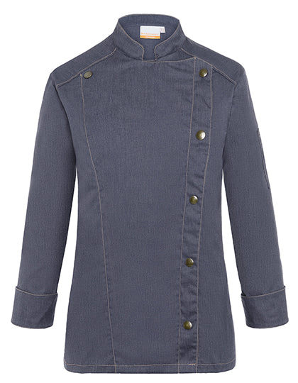 Damen Kochjacke Jeans-Style in Vintage Black (ca. Pantone Cool Grey11C), Größe 58