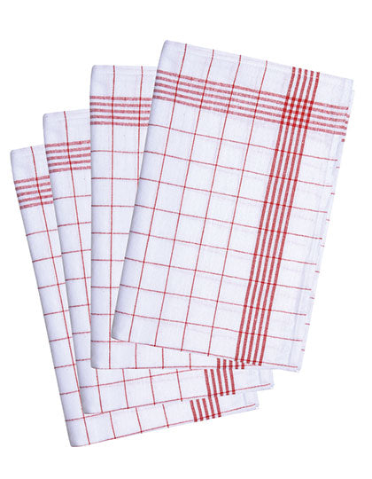 Geschirrtuch kariert (10-er Pack) in Red (ca. Pantone 186C), Größe 50 x 70 cm