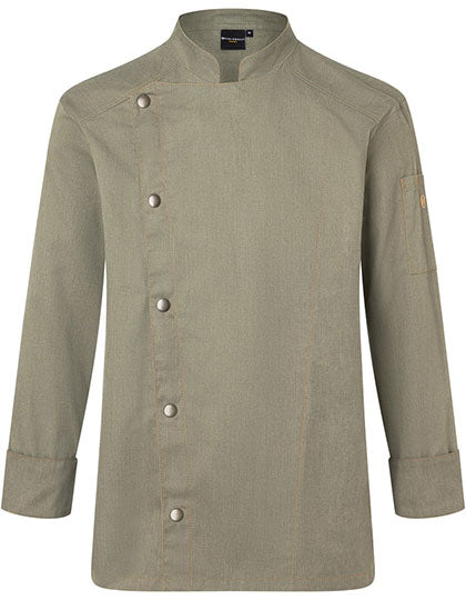 Kochjacke Jeans-Style in Vintage Moss Green (ca. Pantone 416C), Größe 74