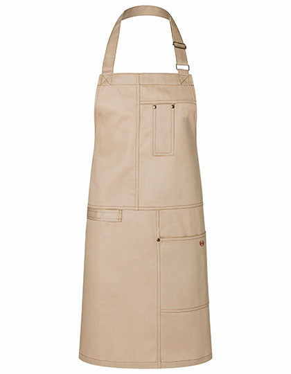Latzschürze Urban Casual-Style in Beige (ca. Pantone 7529 C), Größe 68 x 80 cm