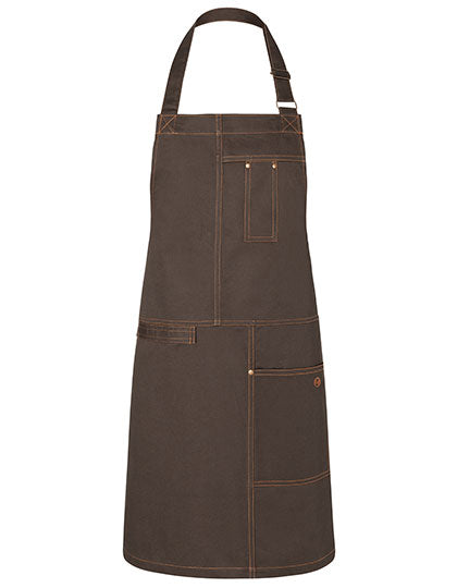 Latzschürze Urban Casual-Style in Chocolate (ca. Pantone 440 C), Größe 68 x 80 cm