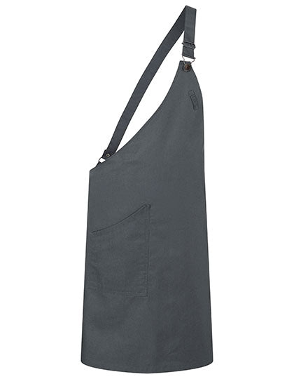Asymmetrische Latzschürze Classic mit Tasche in Anthracite (ca. Pantone 7540C), Größe 70 x 90 cm