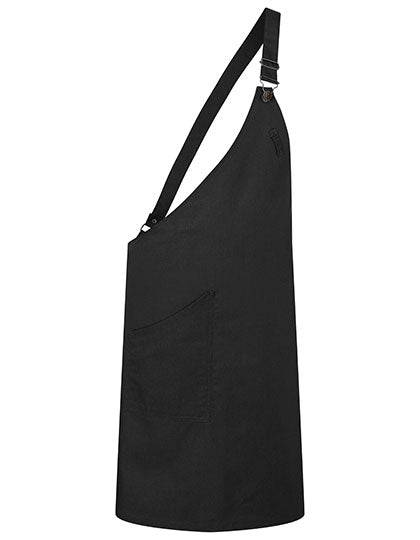 Asymmetrische Latzschürze Classic mit Tasche in Black (ca. Pantone 419C), Größe 70 x 90 cm