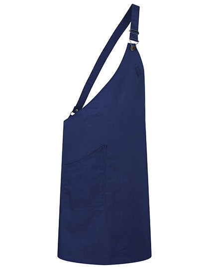 Asymmetrische Latzschürze Classic mit Tasche in Navy (ca. Pantone 533C), Größe 70 x 90 cm