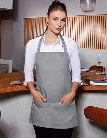 Kurze Latzschürze Basic mit Schnalle und Tasche