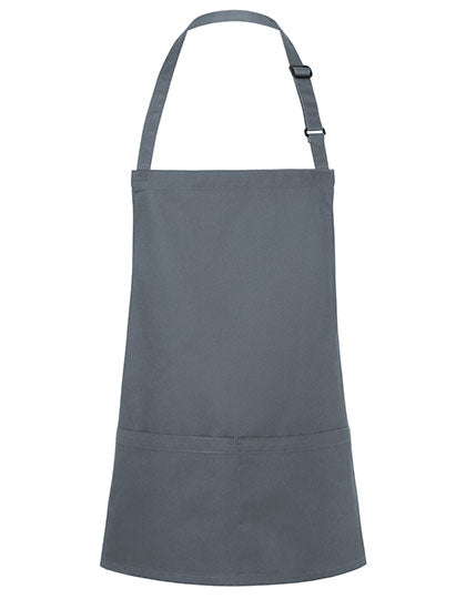 Kurze Latzschürze Basic mit Schnalle und Tasche in Anthracite (ca. Pantone 7540C), Größe 75 x 60 cm