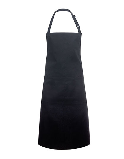 Übergrößen Latzschürze Basic mit Schnalle und Tasche in Black (ca. Pantone 419C), Größe 100 x 100 cm