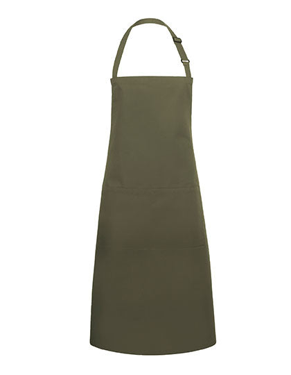 Übergrößen Latzschürze Basic mit Schnalle und Tasche in Moss Green (ca. Pantone 7764C), Größe 100 x 100 cm