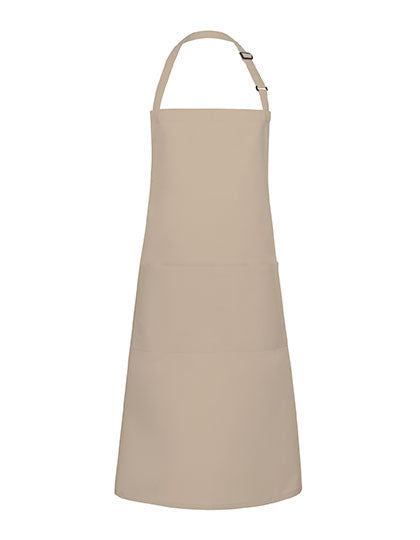 Übergrößen Latzschürze Basic mit Schnalle und Tasche in Sand (ca. Pantone 7529C), Größe 100 x 100 cm