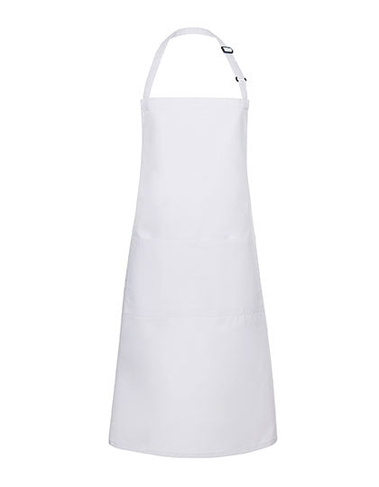 Übergrößen Latzschürze Basic mit Schnalle und Tasche in White, Größe 100 x 100 cm