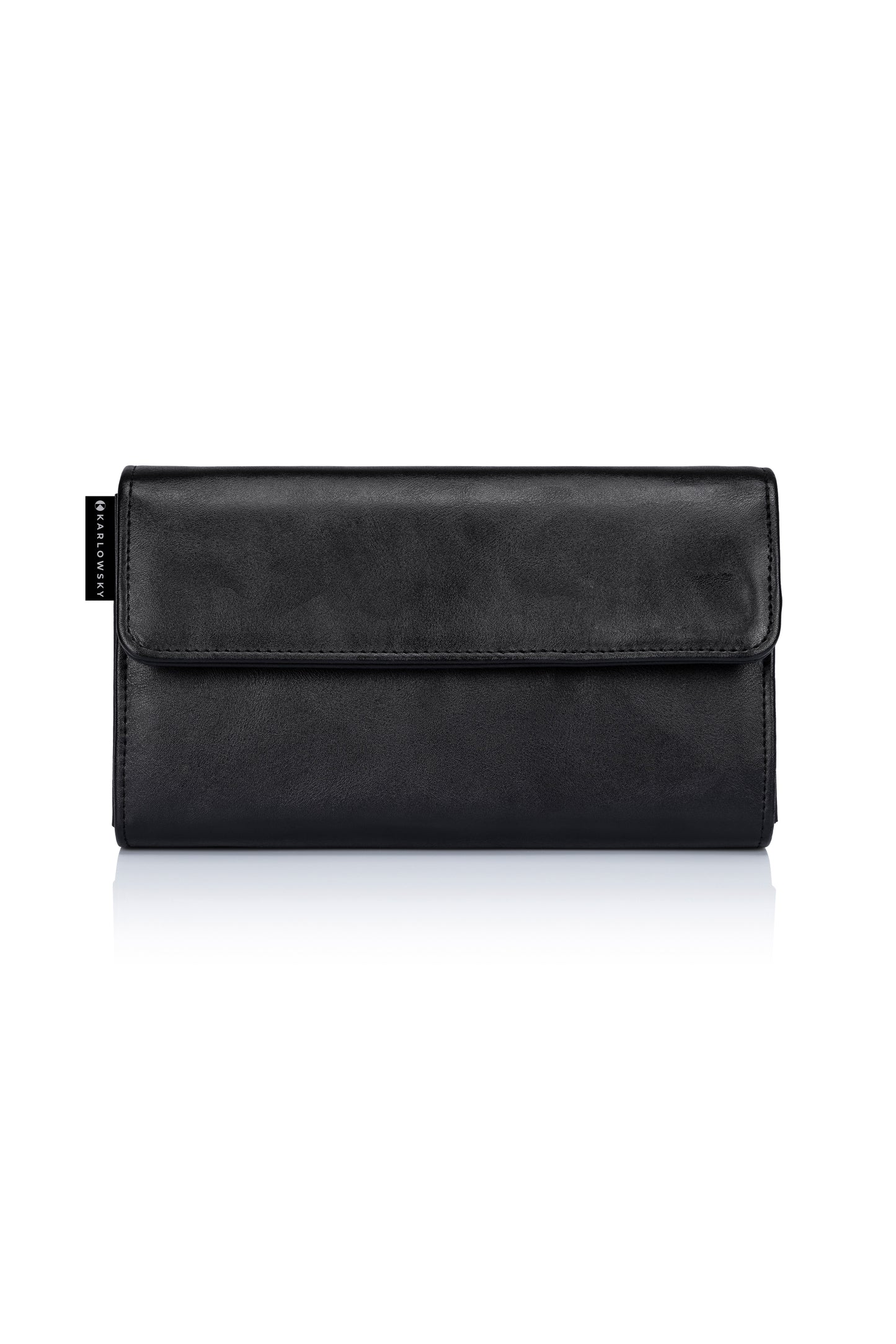 Kellnerbörse mit Druckknopf in Black (ca. Pantone 419C), Größe 19 x 11,5 cm