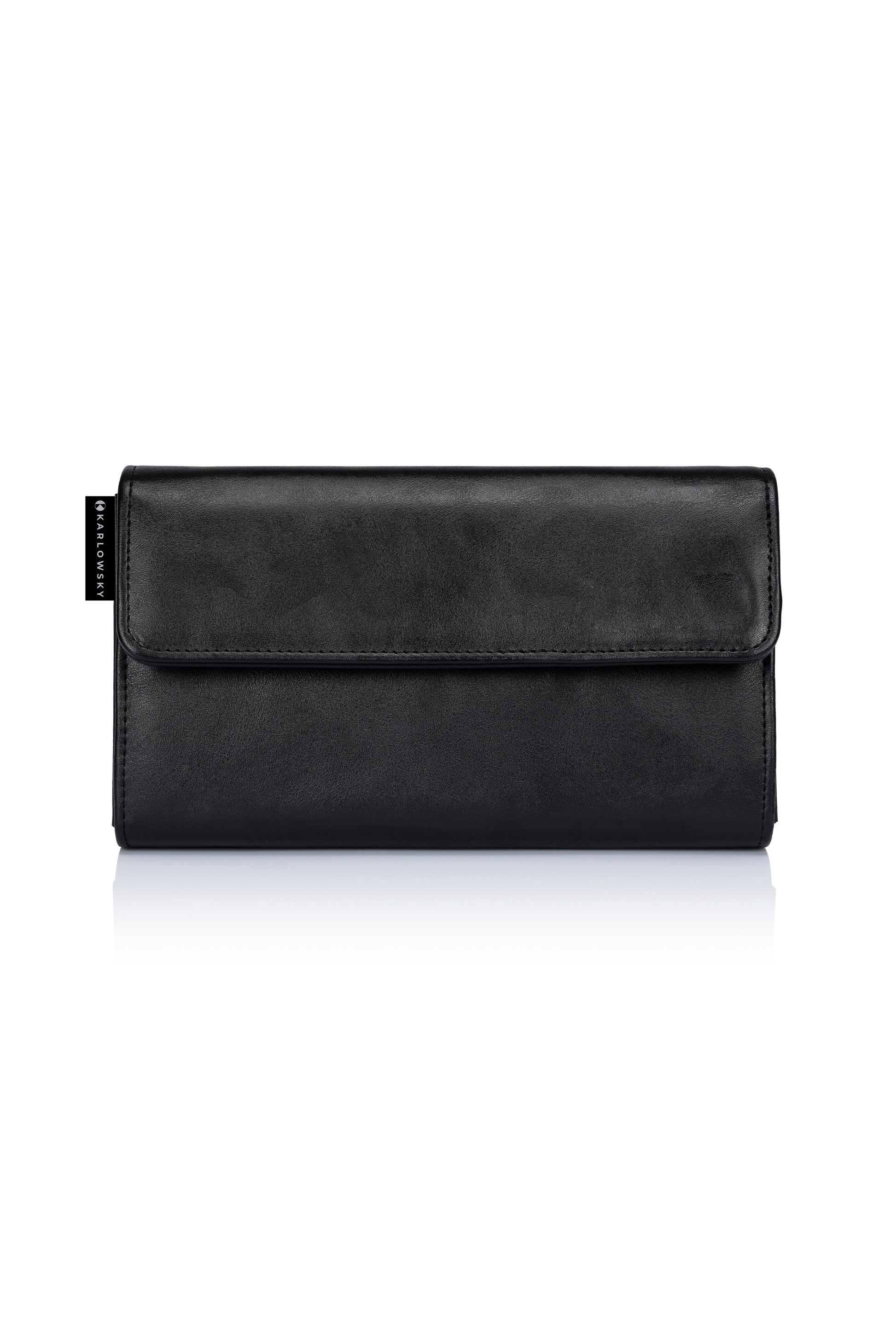 Kellnerbörse mit Druckknopf in Black (ca. Pantone 419C), Größe 19 x 11,5 cm