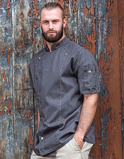 Kurzarm Kochjacke Jeans-Style