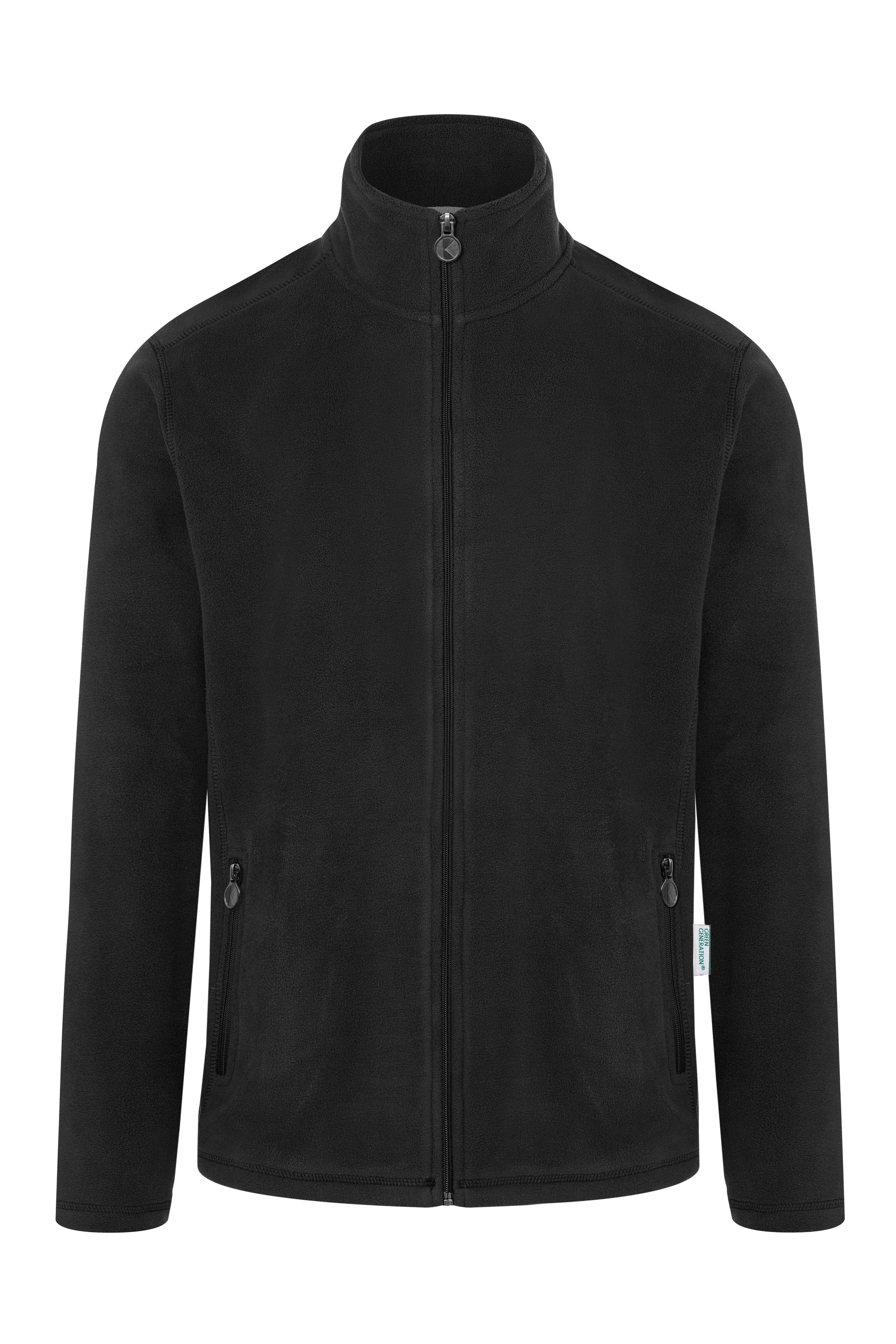 Herren Workwear Fleecejacke Warm-Up in Black (ca. Pantone 419C), Größe 5XL