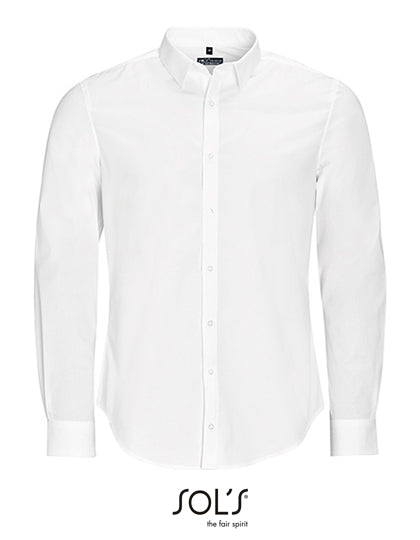 Men´s Long Sleeve Stretch Shirt Blake in White, Größe 4XL