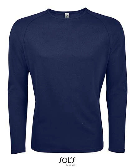Men´s Long Sleeve Sports T-Shirt Sporty in French Navy, Größe 3XL