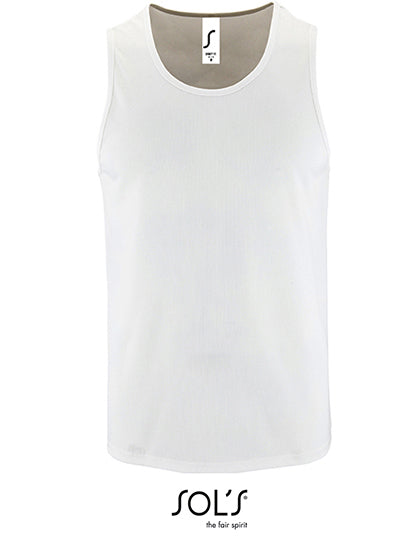 Men´s Sports Tank Top Sporty in White, Größe 3XL