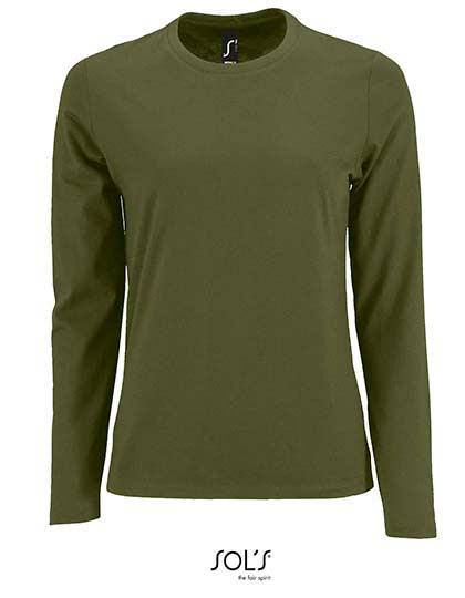 Women´s Long Sleeve T-Shirt Imperial in Dark Khaki, Größe XXL