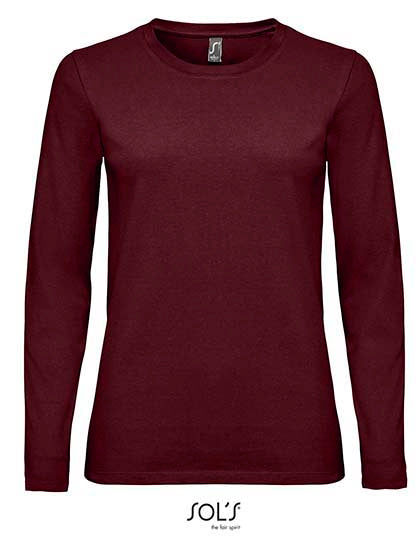 Women´s Long Sleeve T-Shirt Imperial in Oxblood, Größe XXL