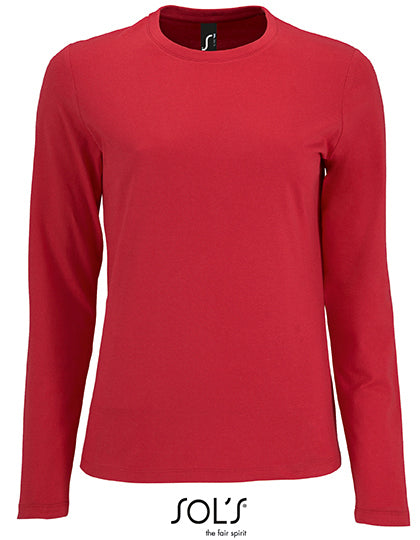 Women´s Long Sleeve T-Shirt Imperial in Red, Größe XXL
