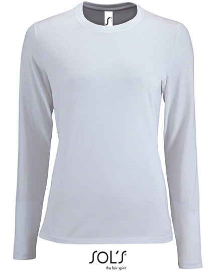 Women´s Long Sleeve T-Shirt Imperial in White, Größe XXL
