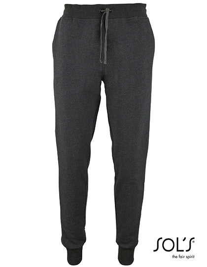 Men´s Slim Fit Jogging Pants Jake in Charcoal Melange, Größe 3XL