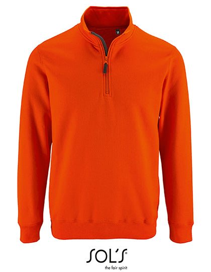 Men´s Zip High Collar Sweatshirt Stan in Orange, Größe 3XL