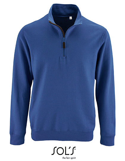 Men´s Zip High Collar Sweatshirt Stan in Royal Blue 241, Größe 3XL