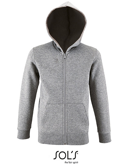 Kids´ Zip Hoodie Stone in Grey Melange, Größe 12 years (142/152)
