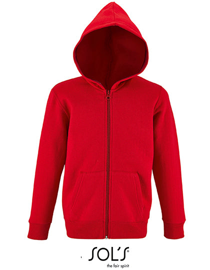Kids´ Zip Hoodie Stone in Red, Größe 12 years (142/152)