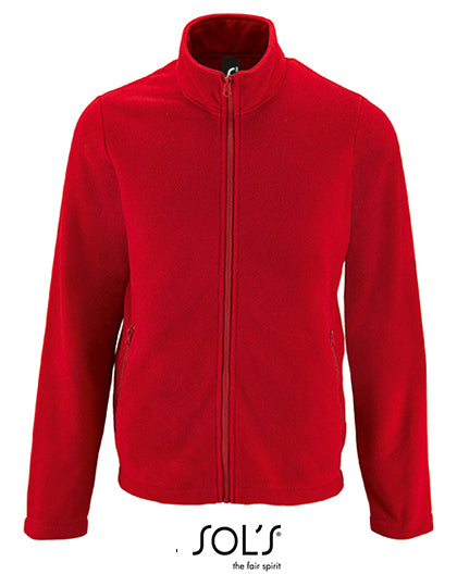Men´s Plain Fleece Jacket Norman in Red, Größe 5XL