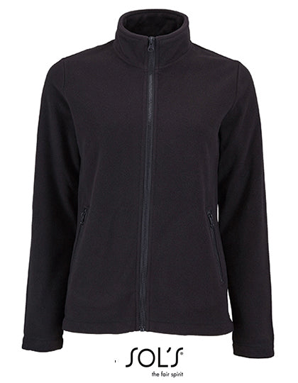 Women´s Plain Fleece Jacket Norman in Black, Größe 3XL