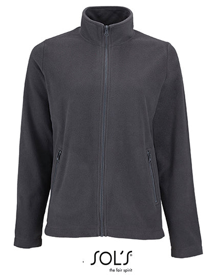 Women´s Plain Fleece Jacket Norman in Charcoal Grey (Solid), Größe 3XL