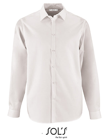 Men´s Herringbone Shirt Brody in White, Größe 4XL