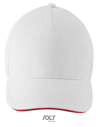Unisex Contrast Three-Colour Cap Longchamp in White, Größe One Size