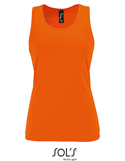 Women´s Sports Tank Top Sporty in Neon Orange, Größe XXL