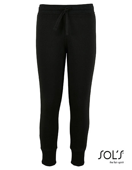 Kids´ Slim Fit Jogging Pants Jake in Black, Größe 12 years (142/152)