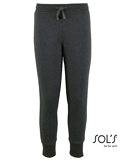 Kids´ Slim Fit Jogging Pants Jake in Charcoal Melange, Größe 12 years (142/152)