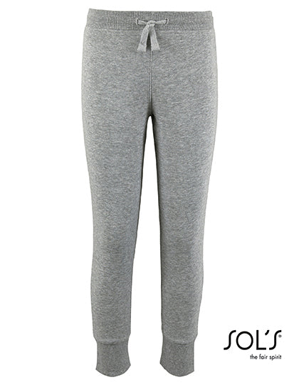 Kids´ Slim Fit Jogging Pants Jake in Grey Melange, Größe 12 years (142/152)