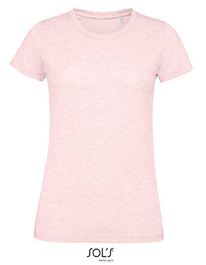 Women´s Round Neck Fitted T-Shirt Regent in Heather Pink, Größe XXL