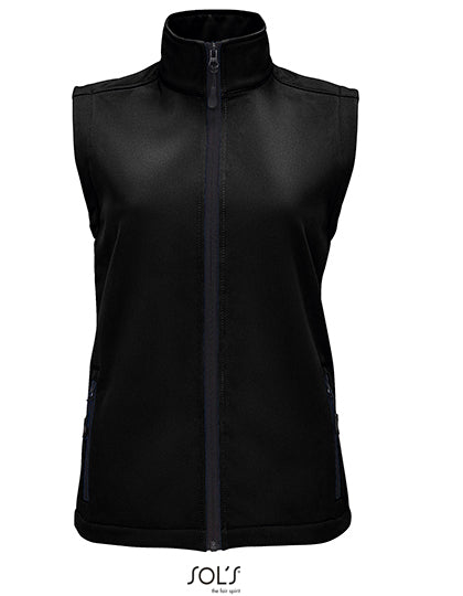 Women´s Race Bodywarmer Softshell in Black, Größe XXL