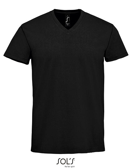 Men´s Imperial V-Neck T-Shirt in Deep Black, Größe 3XL