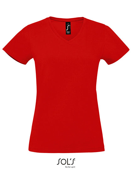 Women´s Imperial V-Neck T-Shirt in Red, Größe XXL