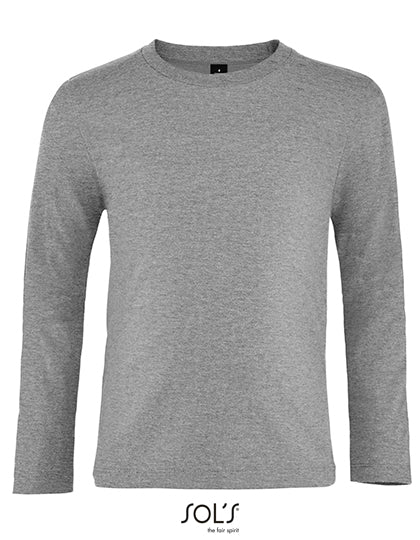 Kids´ Imperial Long Sleeve T-Shirt in Grey Melange, Größe 12 years (142/152)